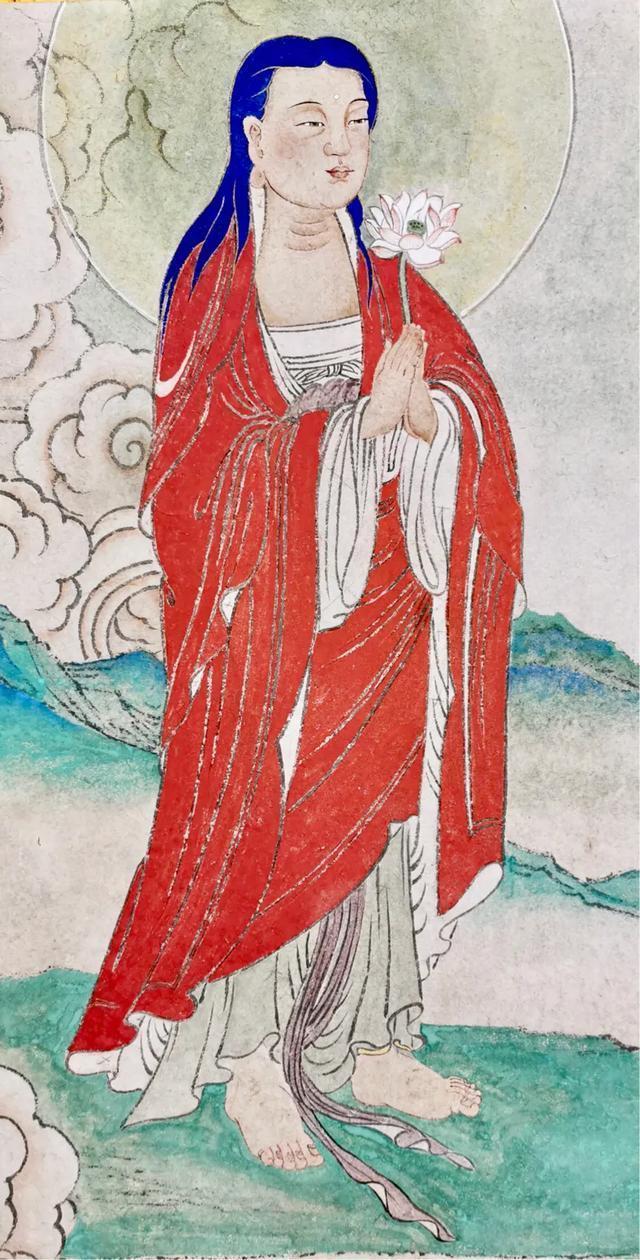 观音菩萨三十二像工笔画,观世音菩萨画像工笔画