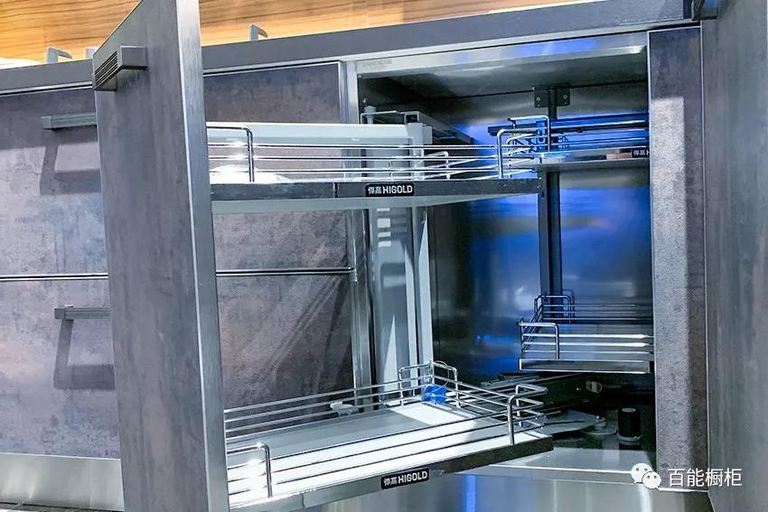 百能不锈钢高端橱柜设计,厨房不锈钢一体橱柜款式图