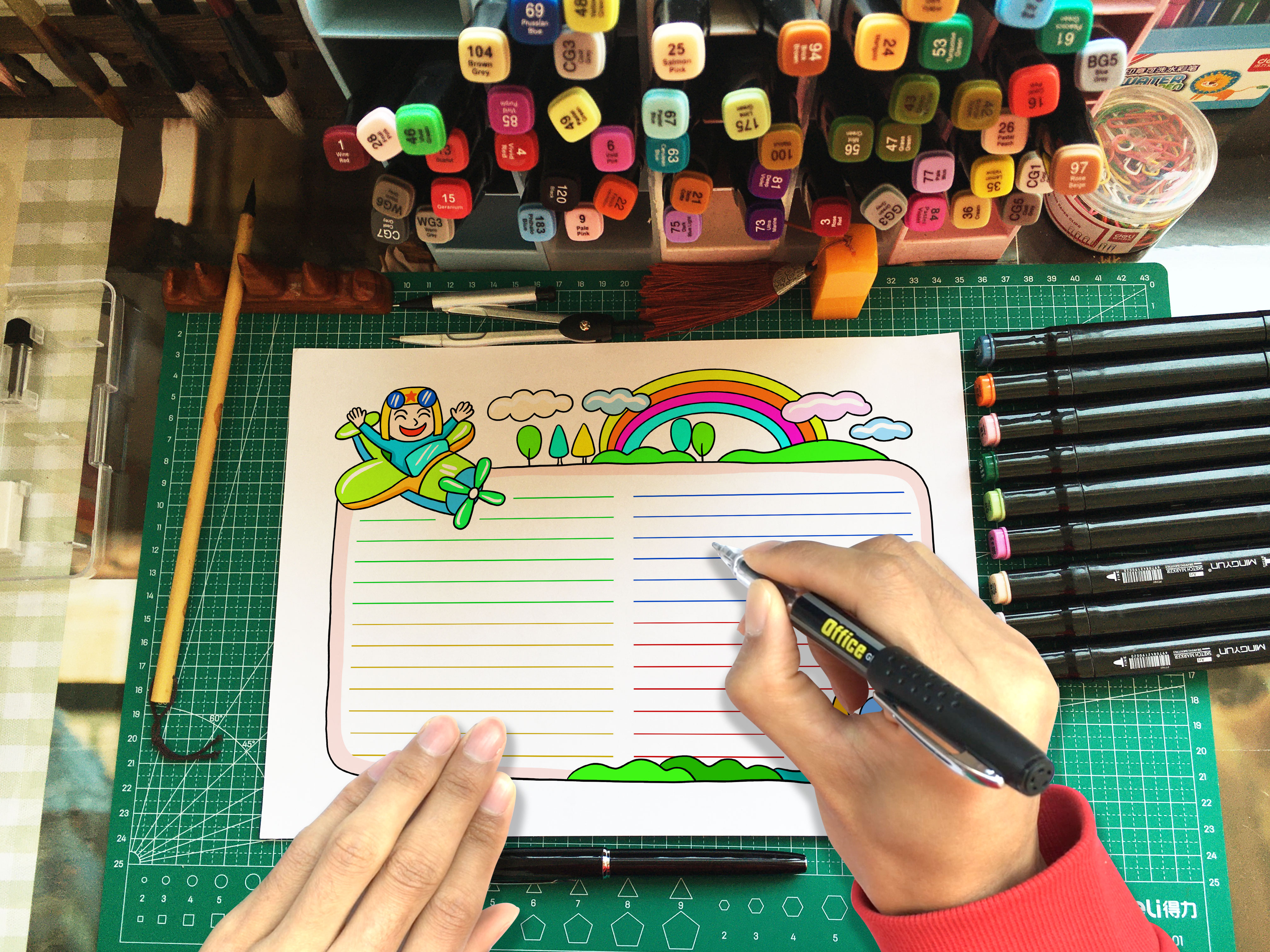 六一儿童节手抄报模板简单又漂亮,快乐童年放飞梦想黑白手抄报图文