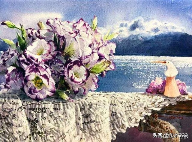 韩国水彩画家misulbu作品欣赏,韩国水彩画风景作品