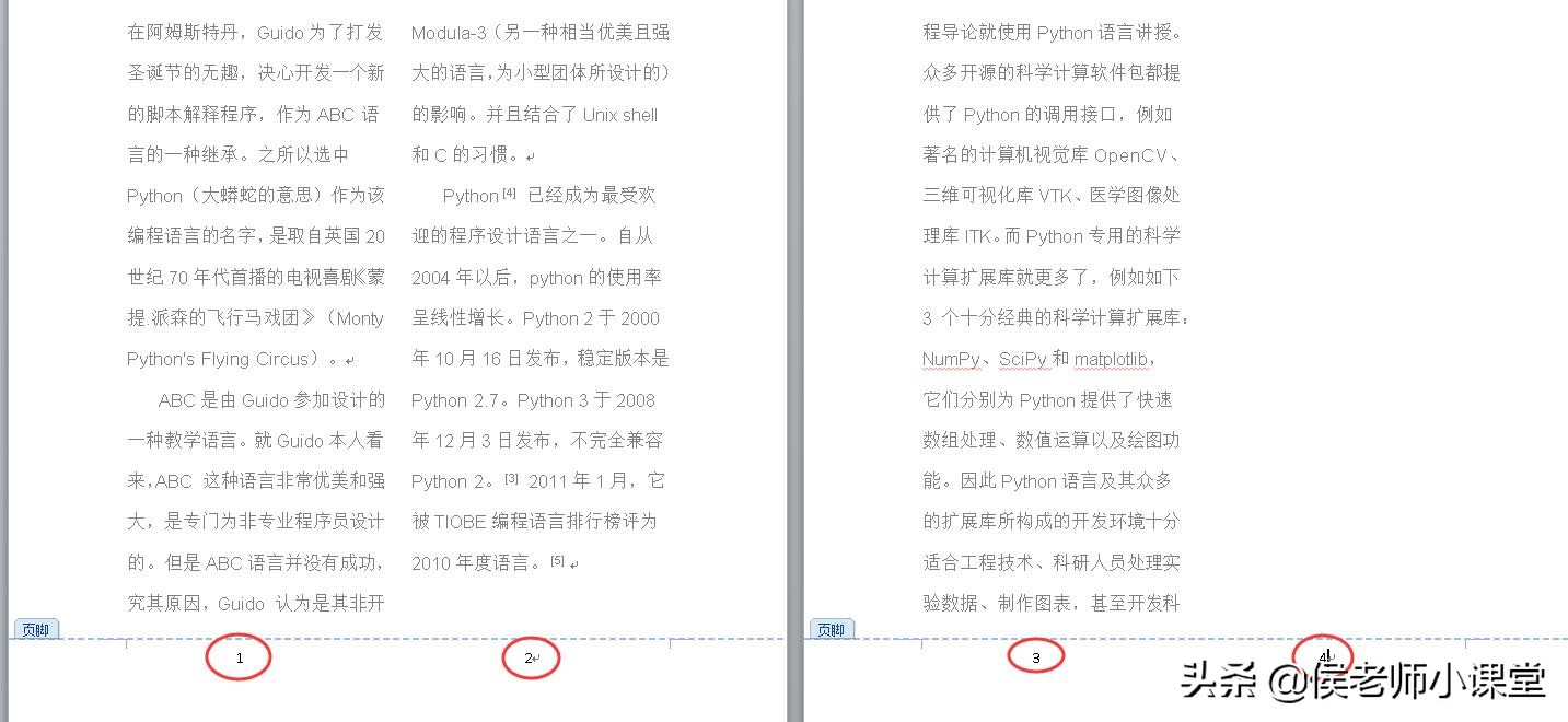 word分栏怎么设置单独页码,word分栏后怎么在每一栏加页码