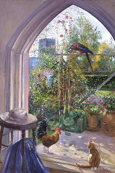 窗外的风景绘画油画,手工油画教程窗外的风景