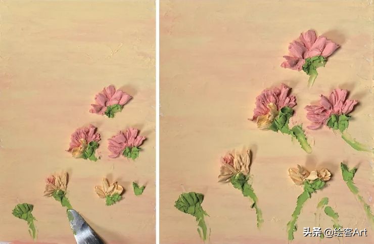 用油画棒画关于母亲节的绘画,用油画棒来画立体康乃馨