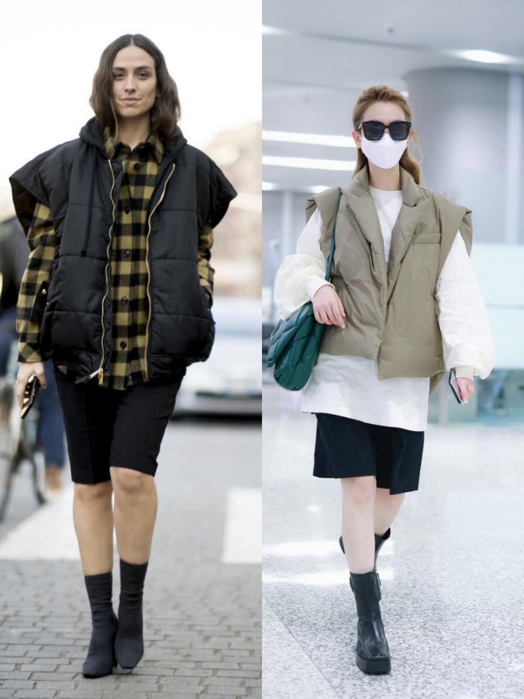 时髦精马甲穿搭,保暖又好看很实用的内穿马甲