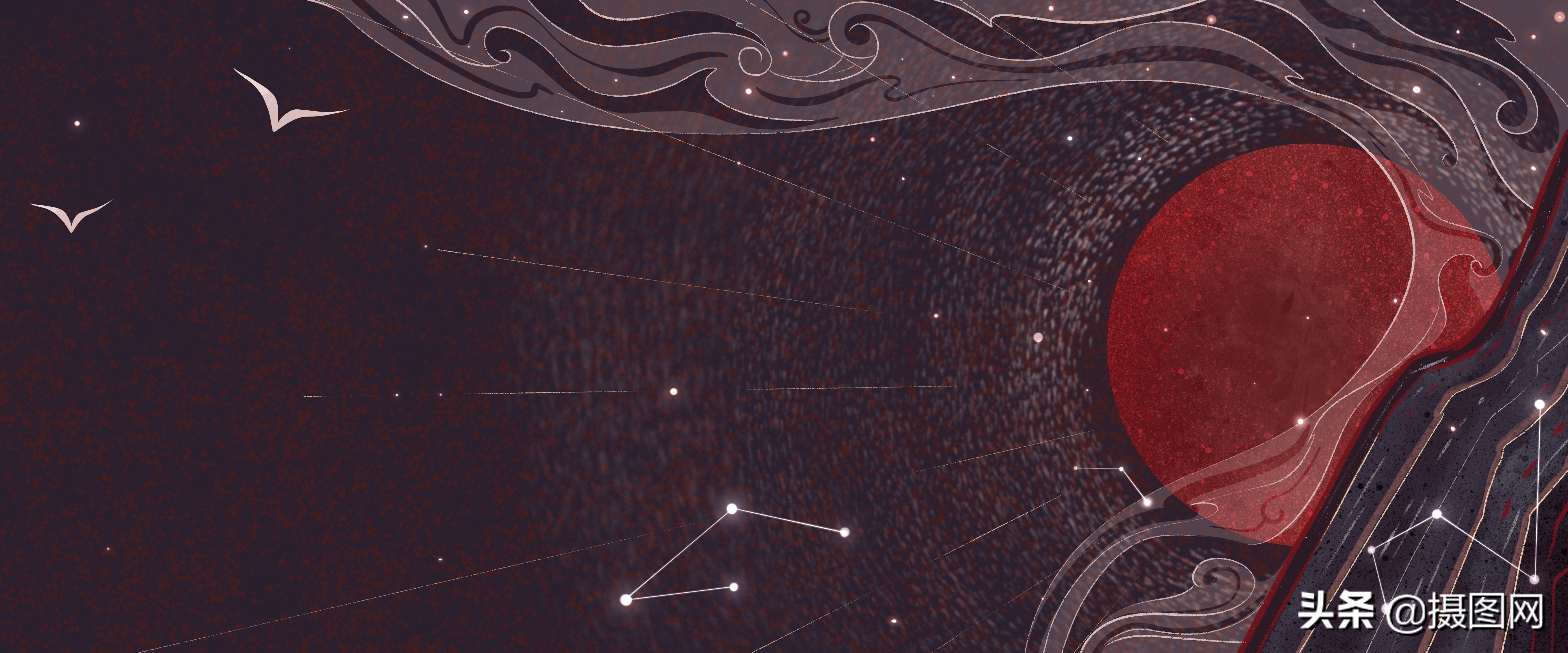 中国风底纹古典素材,国潮插画中国风元素