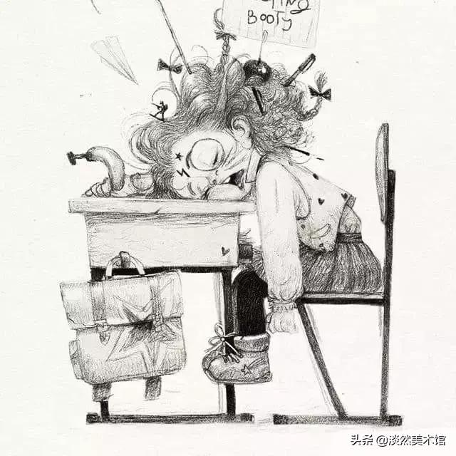 素描画原来可以这么美,素描风插画