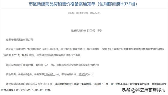 连云港楼房备案价,2020年连云港楼盘价格