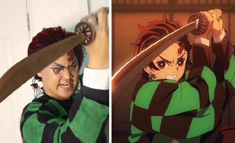 泰国小哥又cos鬼灭之刃了，还去超市买东西，路人都看笑了