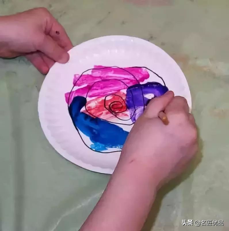 长方形创意纸盘美工作品,纸盘子手工秋天