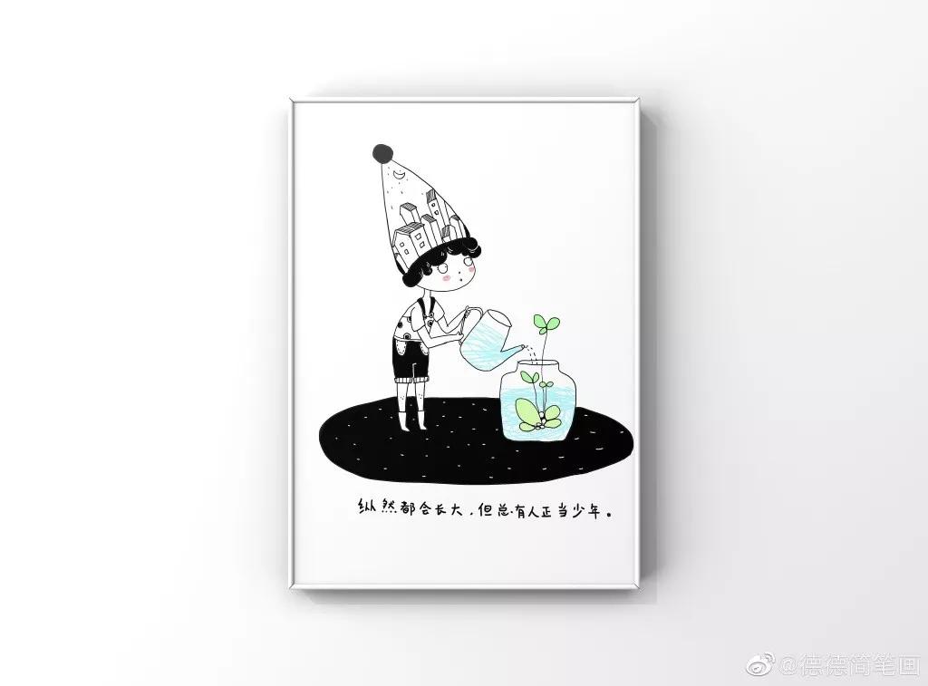 简单清新花卉的简笔画图片大全,唐老鸭简笔画可爱清新小女孩