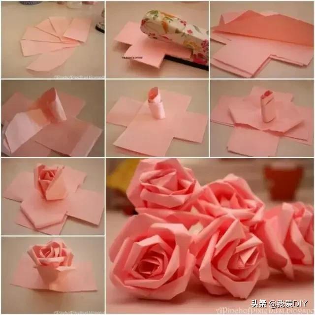 好看好折的玫瑰花,花店手工玫瑰折法