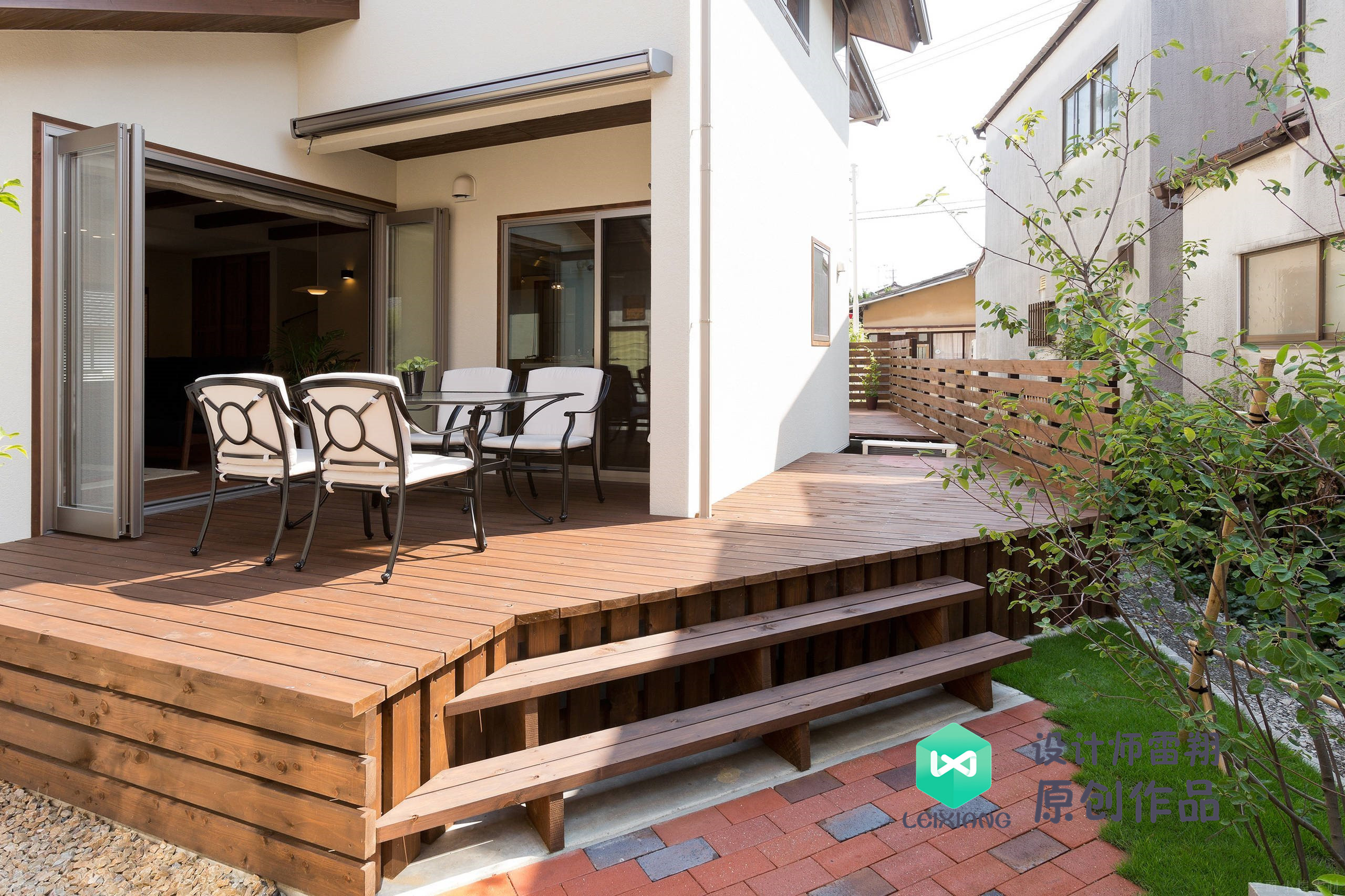 庭院防腐木颜色搭配效果图,庭院怎么铺装防腐木