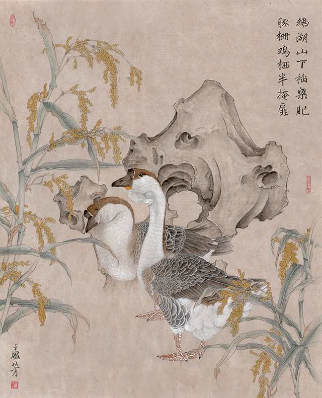 水仙花国画花鸟画图片欣赏,中国画花鸟画背景图片大全