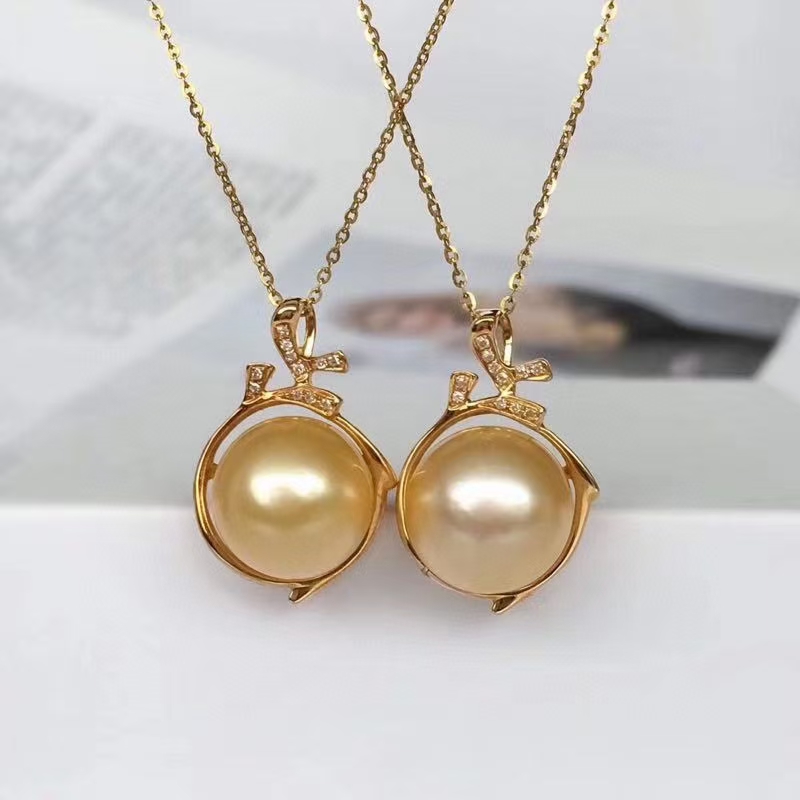 天然蓝宝石镶天然海水珍珠吊坠,珍珠海蓝宝石吊坠图片