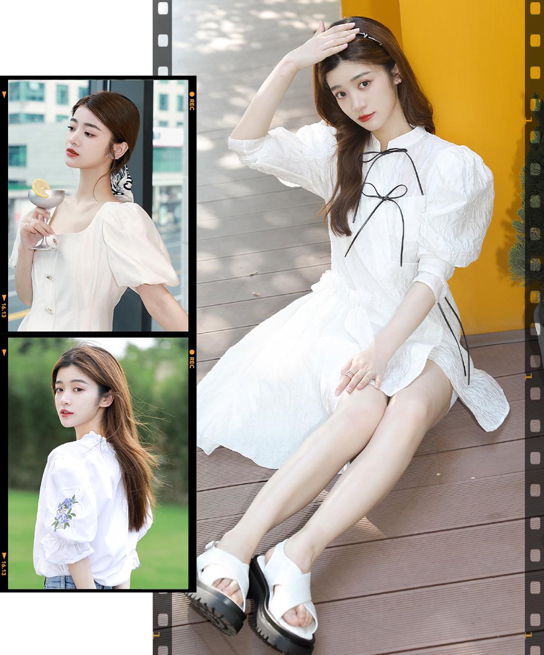 最火的泡泡袖上衣穿搭秋冬,夏天泡泡袖设计感小众上衣