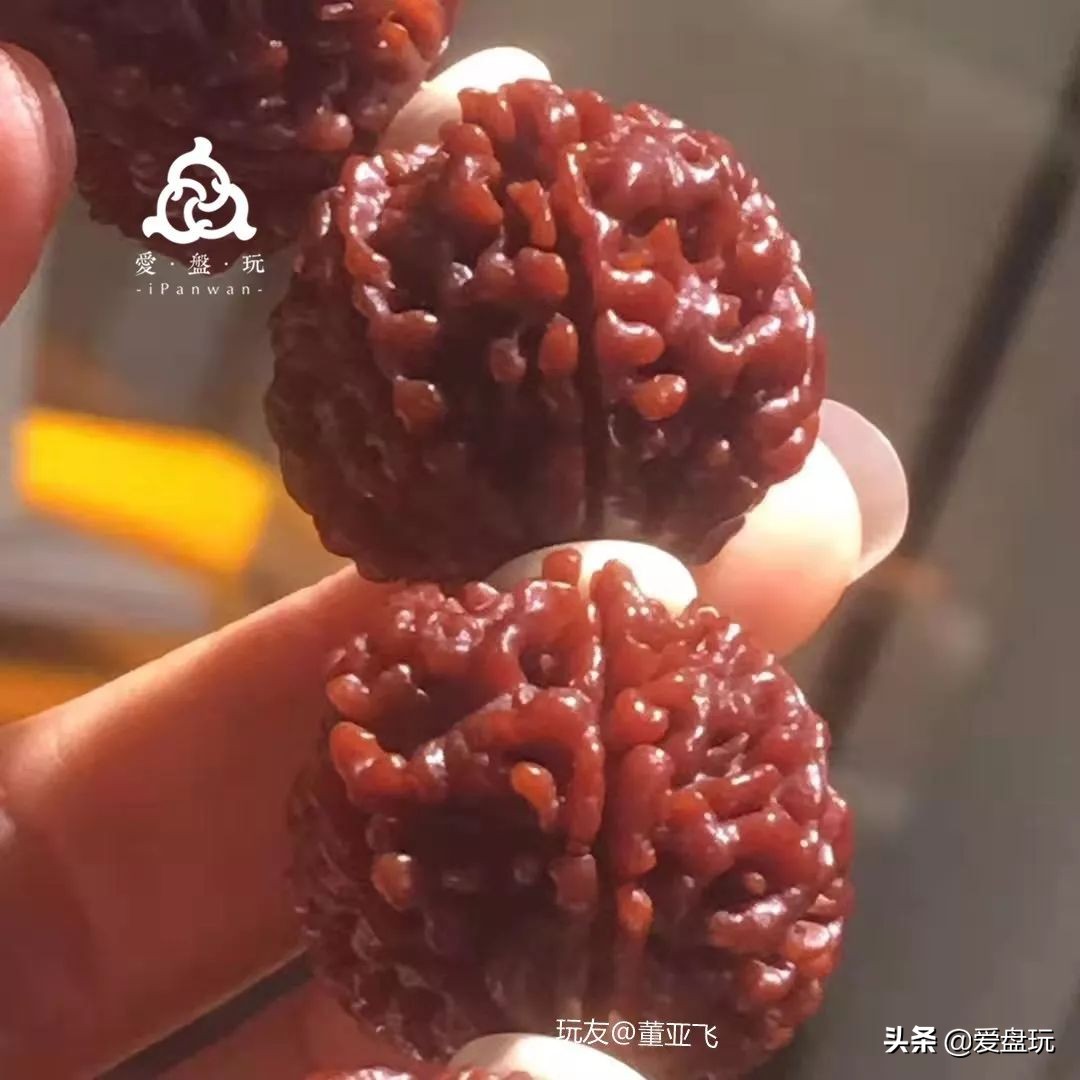 滴血莲花菩提盘玩前后对比效果图,21颗菩提手串盘玩