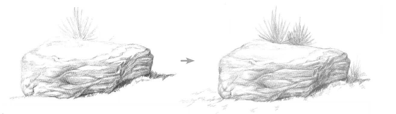 初学者画山石的方法,山水画入门基础画法