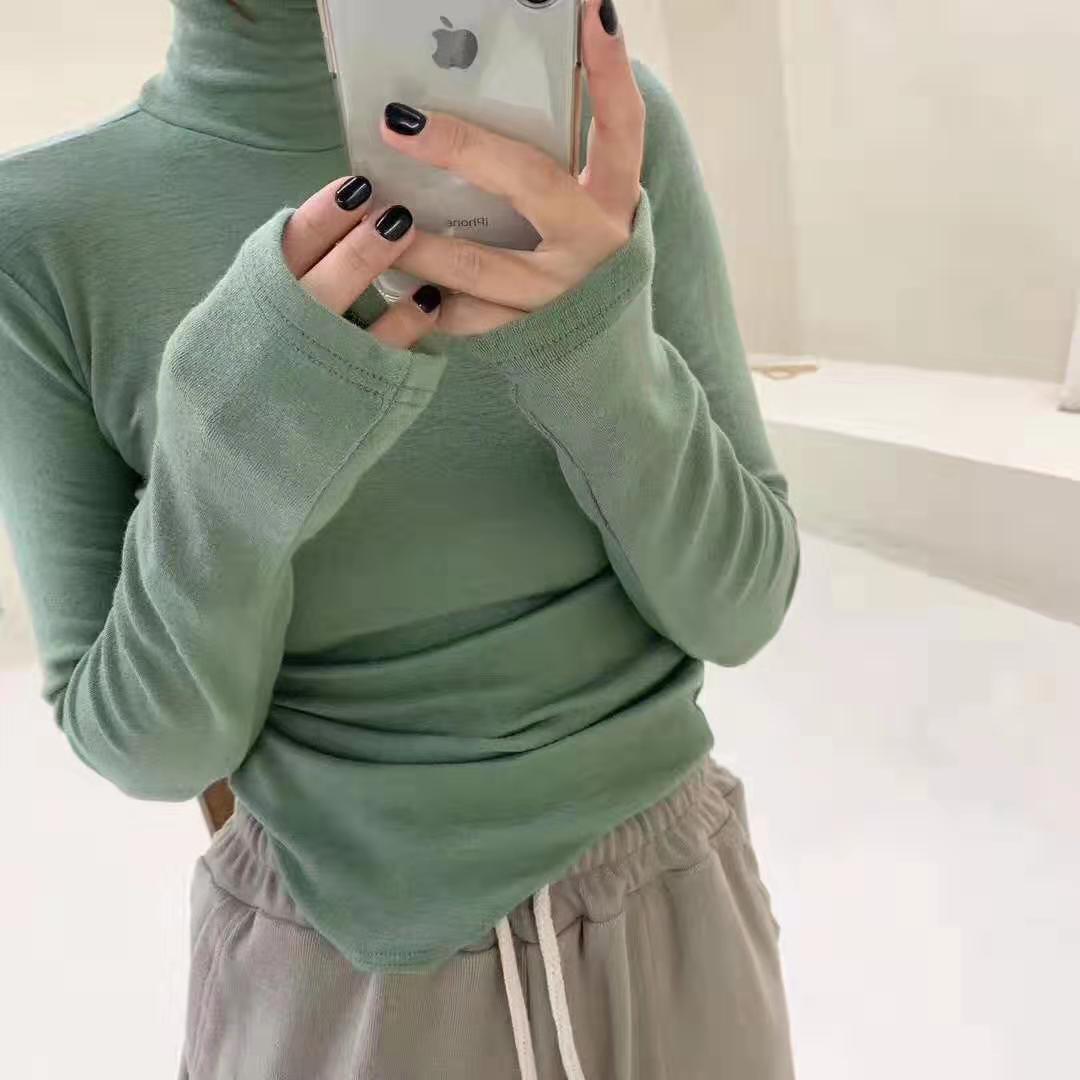 韩版针织衫v领打底中长款,洋气时髦打底衫v领连帽开衫