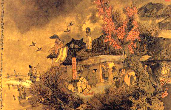 鸡声茅店月人迹板桥霜意境画面,关于鸡声茅店月的古诗