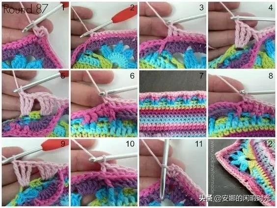 曼陀罗毯子编织教程,苏菲花园曼陀罗毯子钩法高清图解