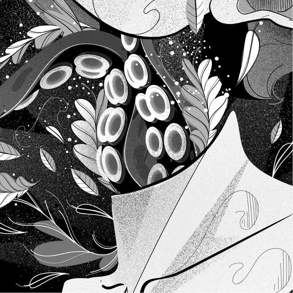 画面冲击感强烈的插画,这种手绘插画是用什么笔画的