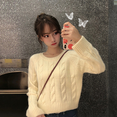 可爱慵懒毛衣穿搭,可爱慵懒毛衣中长