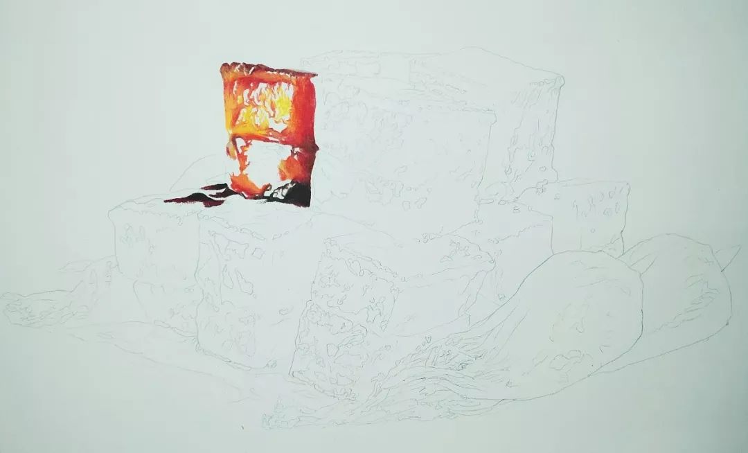 彩铅画美丽的山水画,彩铅画美人蝴蝶