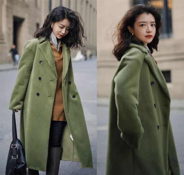 说实在，三木这件绿色泰迪有点大，这种衣服要合身才漂亮