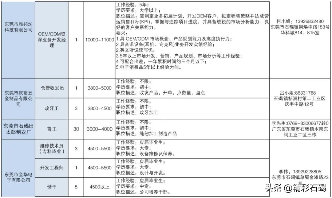 东莞石碣镇招聘编外人员15名,2020石碣政府招聘人员