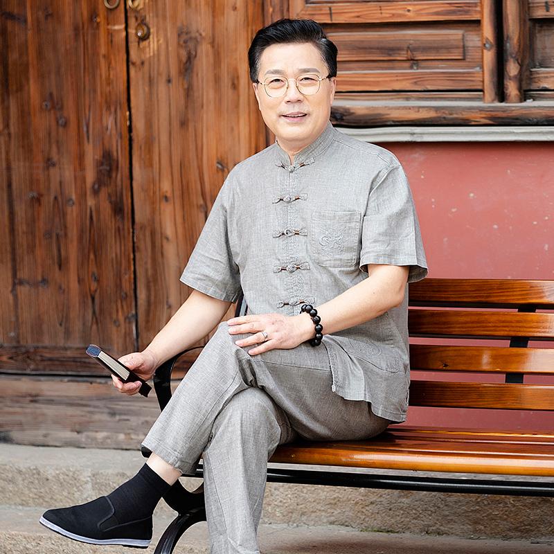 男士棉麻长袖中国风搭配,生活布衣棉麻男士休闲