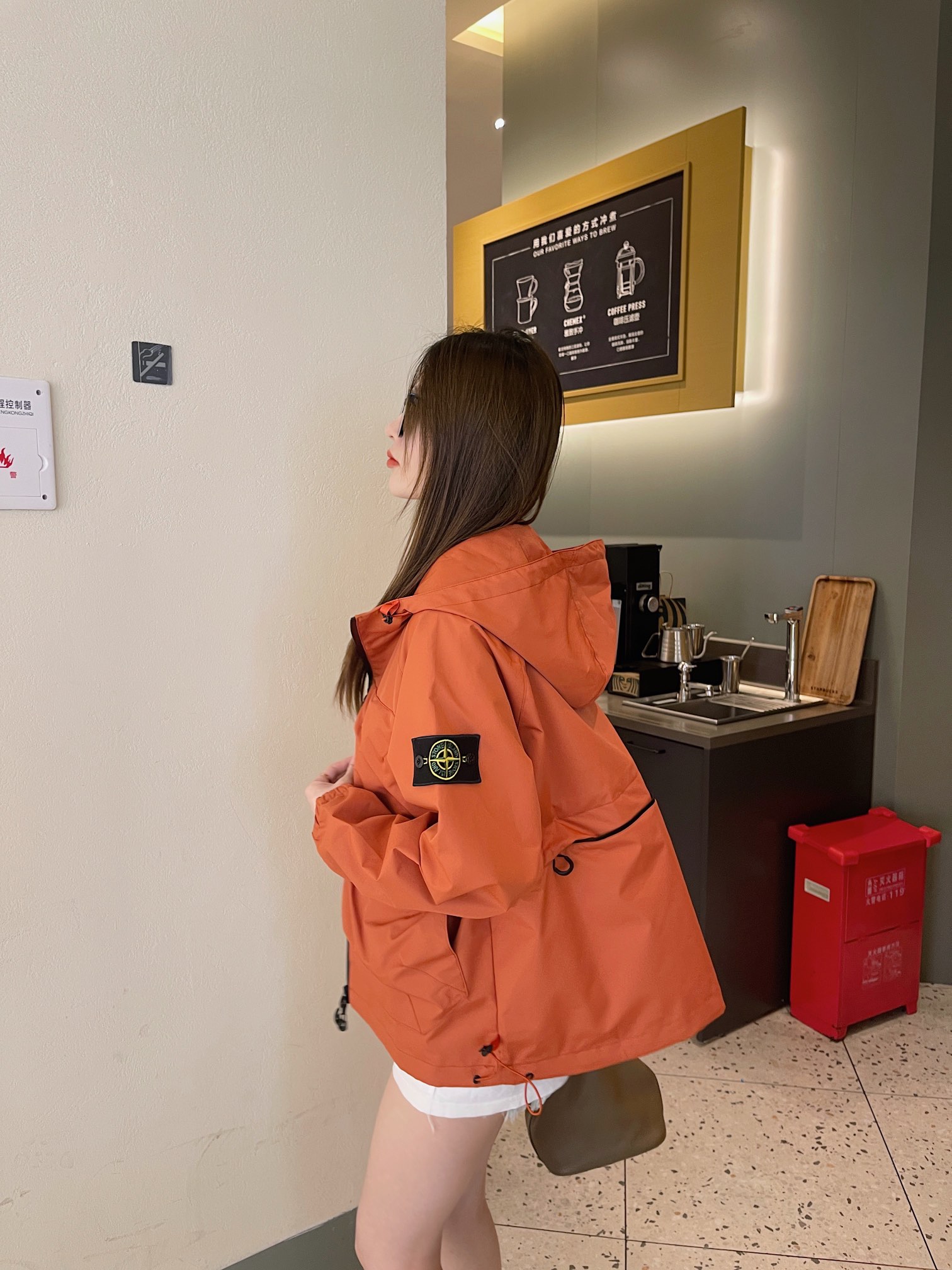 潮牌stone石头岛斜拉链冲锋衣外套,石头岛冲锋衣斜拉链款官网价格