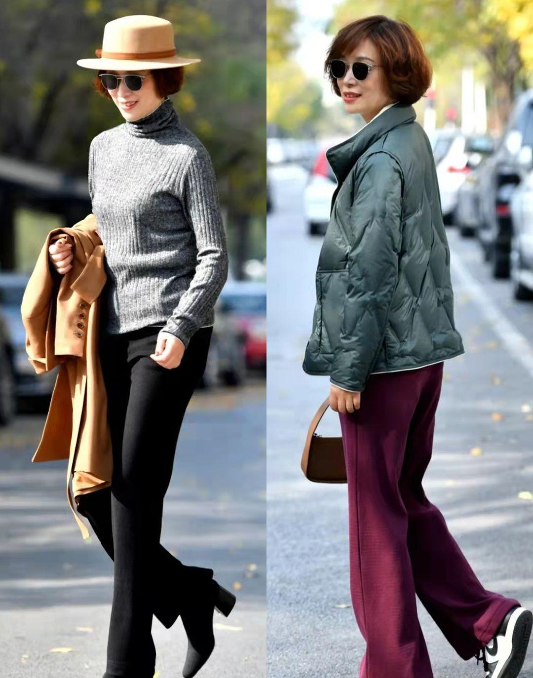 中年女人叠加穿搭冬季,叠冬天外套的技巧
