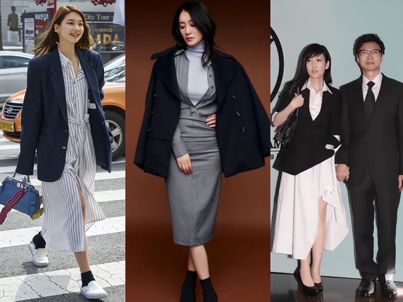 这5个优点，足够让女人爱上“黑色小西装”，杨幂、何洁搭配示范
