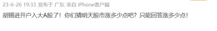 胡锡进宣布杀入A股中国炒股界却争论:老胡能发财吗?