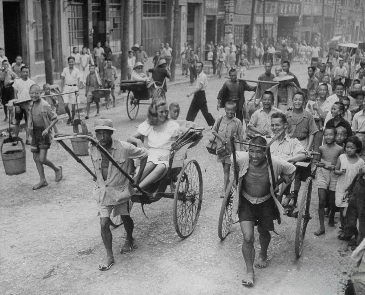 黄包车夫图片老照片,黄包车比赛