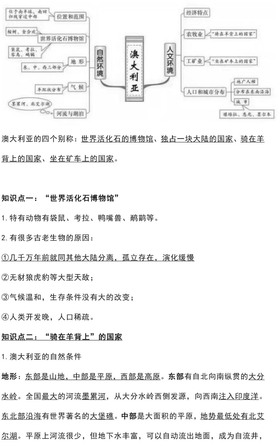 寒假预习！人教版七年级下册地理知识汇总，提前预习，新学期不慌