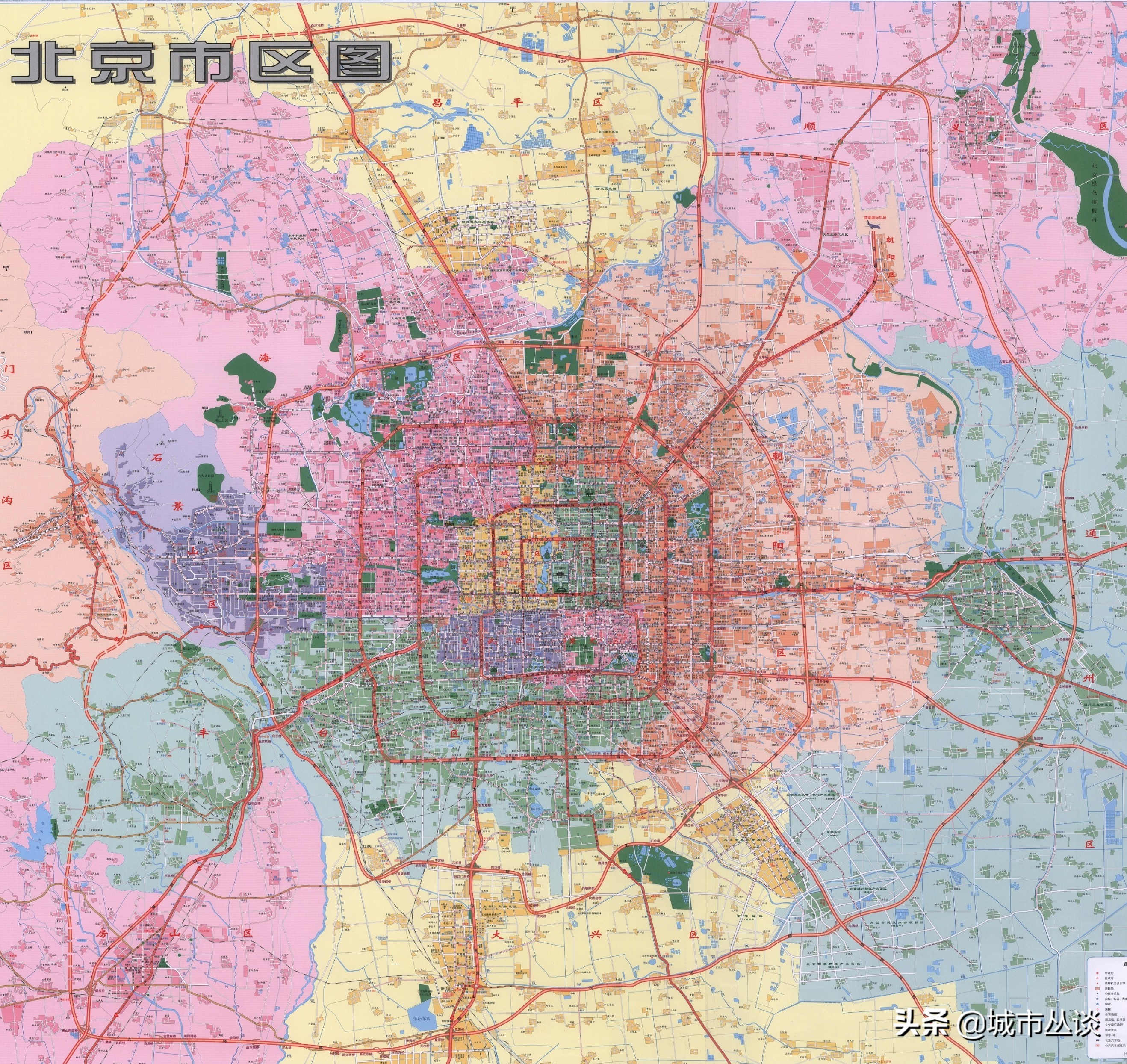 北京城俯瞰图的历史变化,看北京城全景的位置