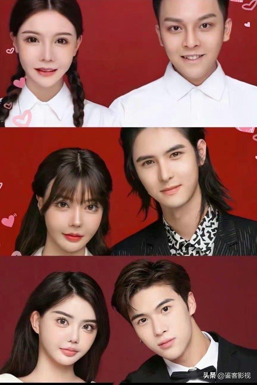 韩安冉婚礼网红大合照,韩安冉结婚各大网红对比照