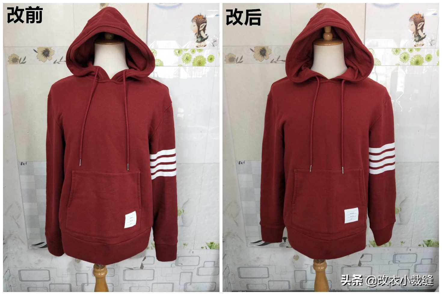 蝙蝠袖卫衣袖子改短,卫衣袖子长了改短神器