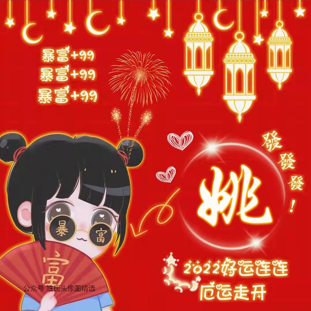 送你80张发财喜庆姓氏头像,暴富好运的姓氏白头像