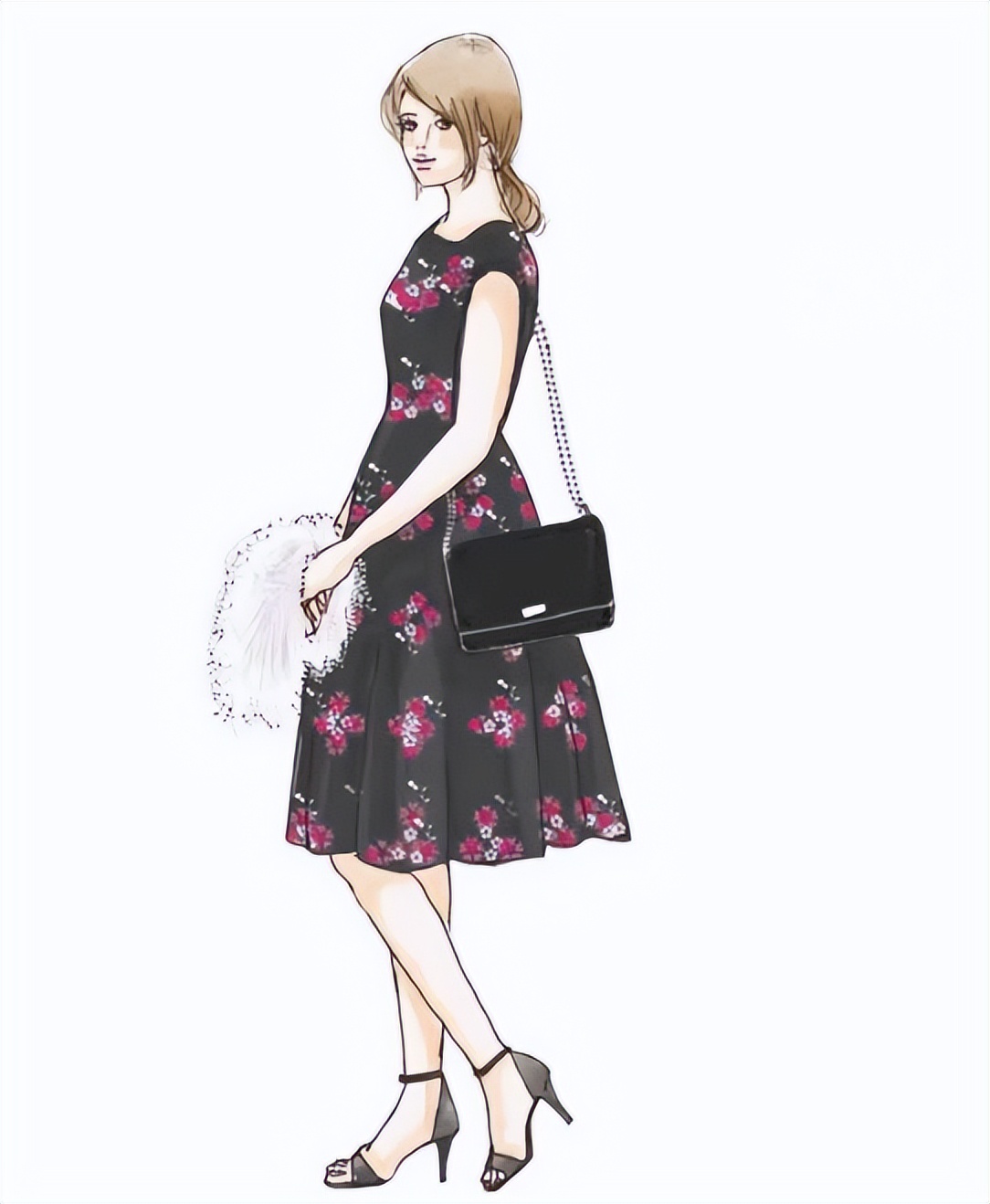 四种不同风格的穿搭手绘,日系手绘风格穿搭