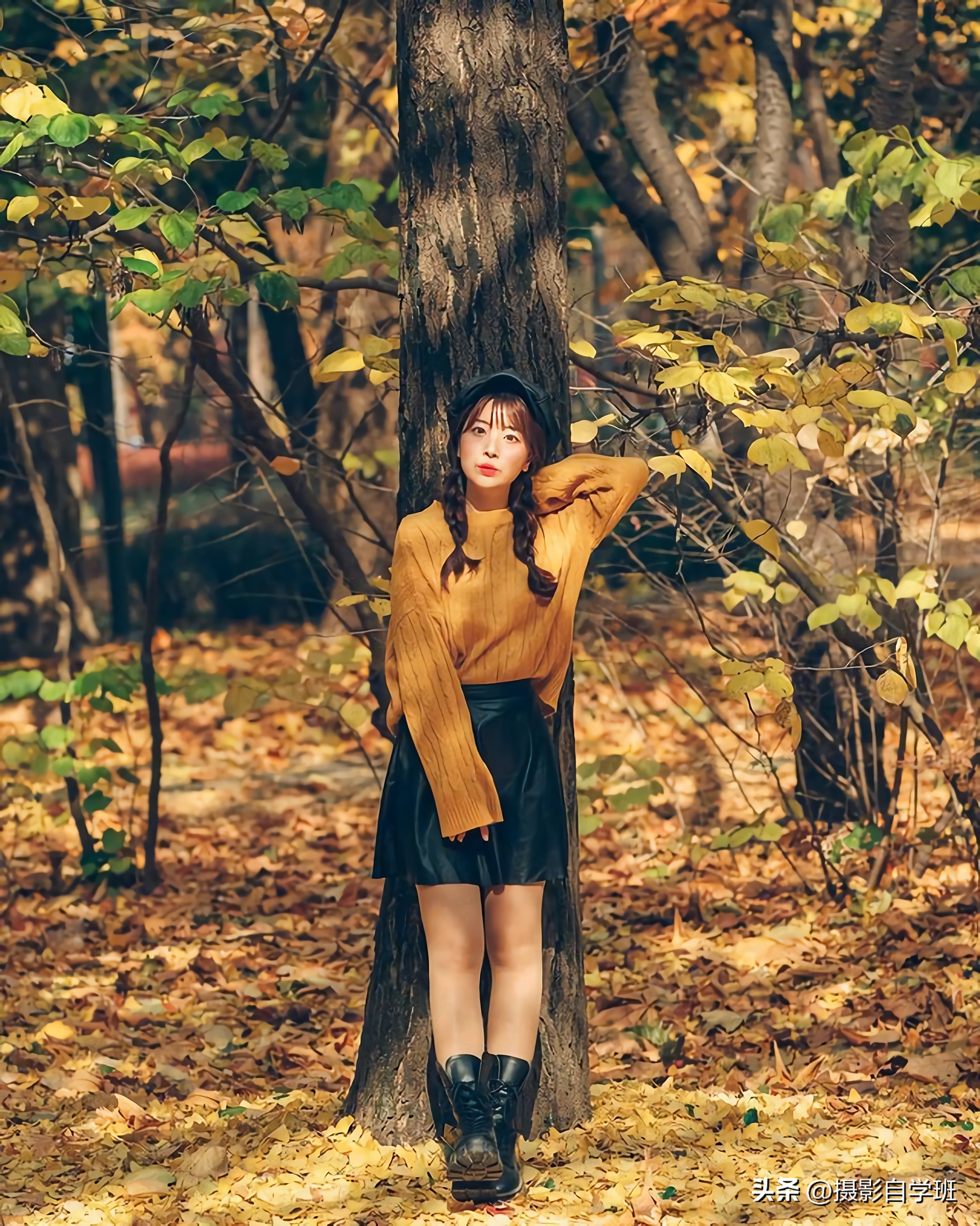 秋天拍照姿势大全高级感,秋天拍照姿势多人外景站姿