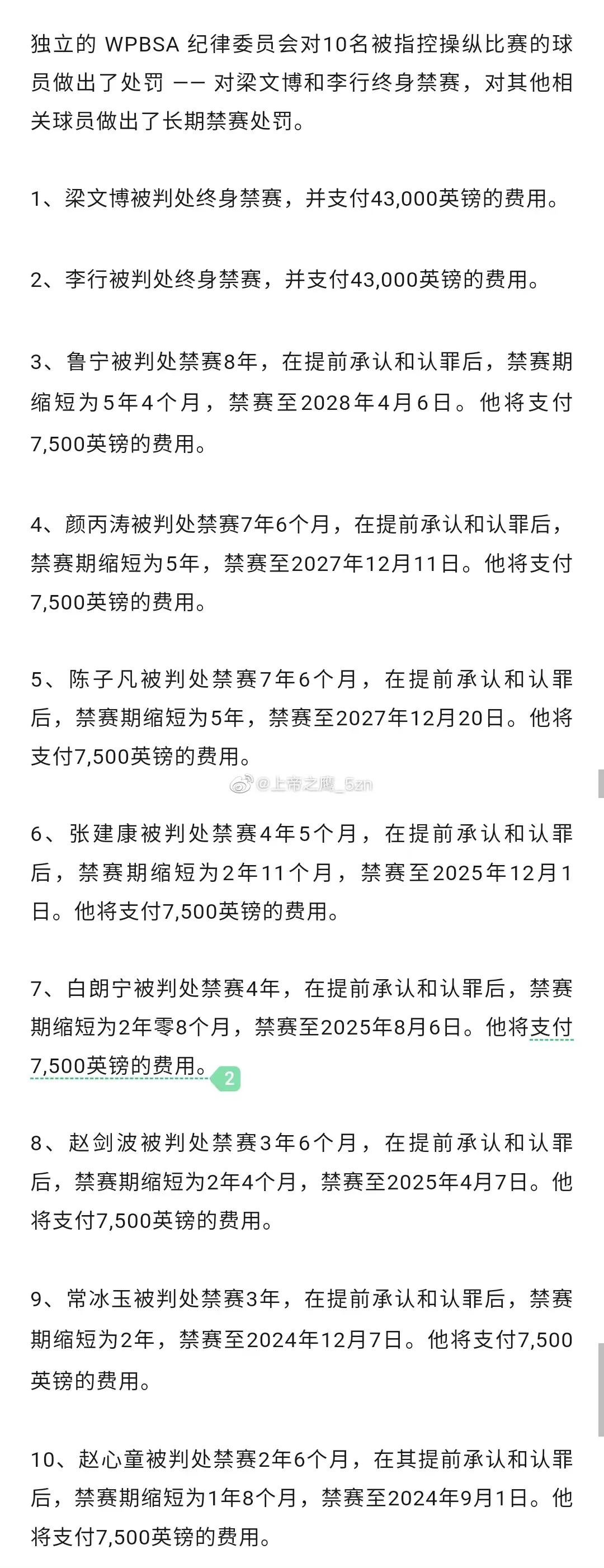 *球赌**+操纵比赛，背弃体育精神，中国球员梁博文被终身禁赛