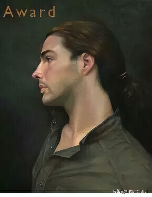 彩色粉笔人像绘画,人像粉笔画