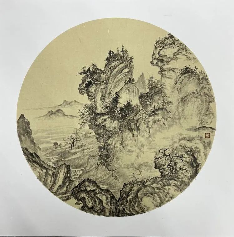 仁山智水山水画,仁山智水书法作品