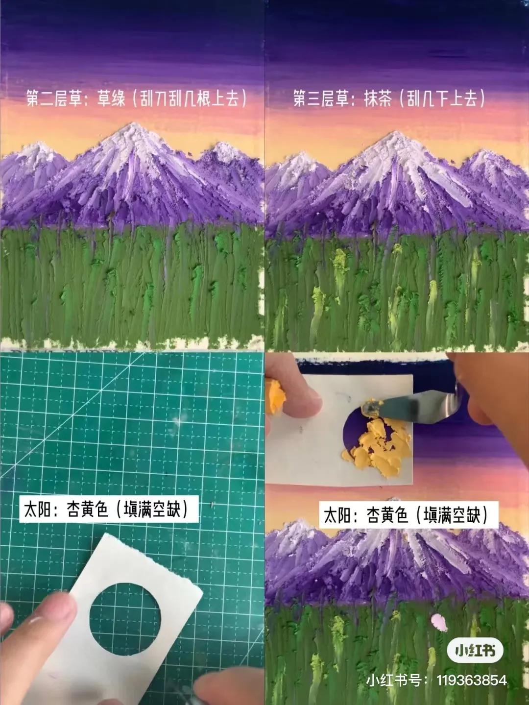 100幅好看的油画棒教程,记录色彩的美术作品油画棒简单