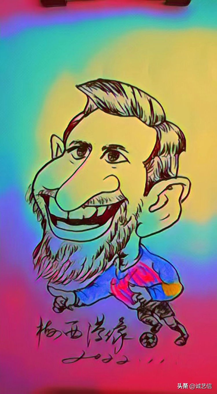 卡塔尔梅西漫画海报,梅西拿着美洲杯来卡塔尔的漫画