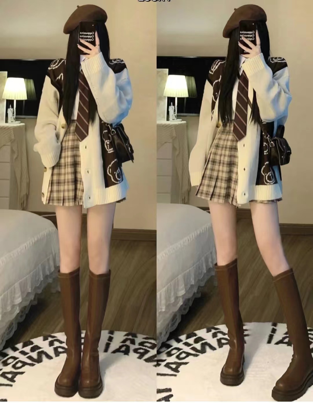 这45套棕色长筒靴穿搭太高级了，显高显瘦显腿长