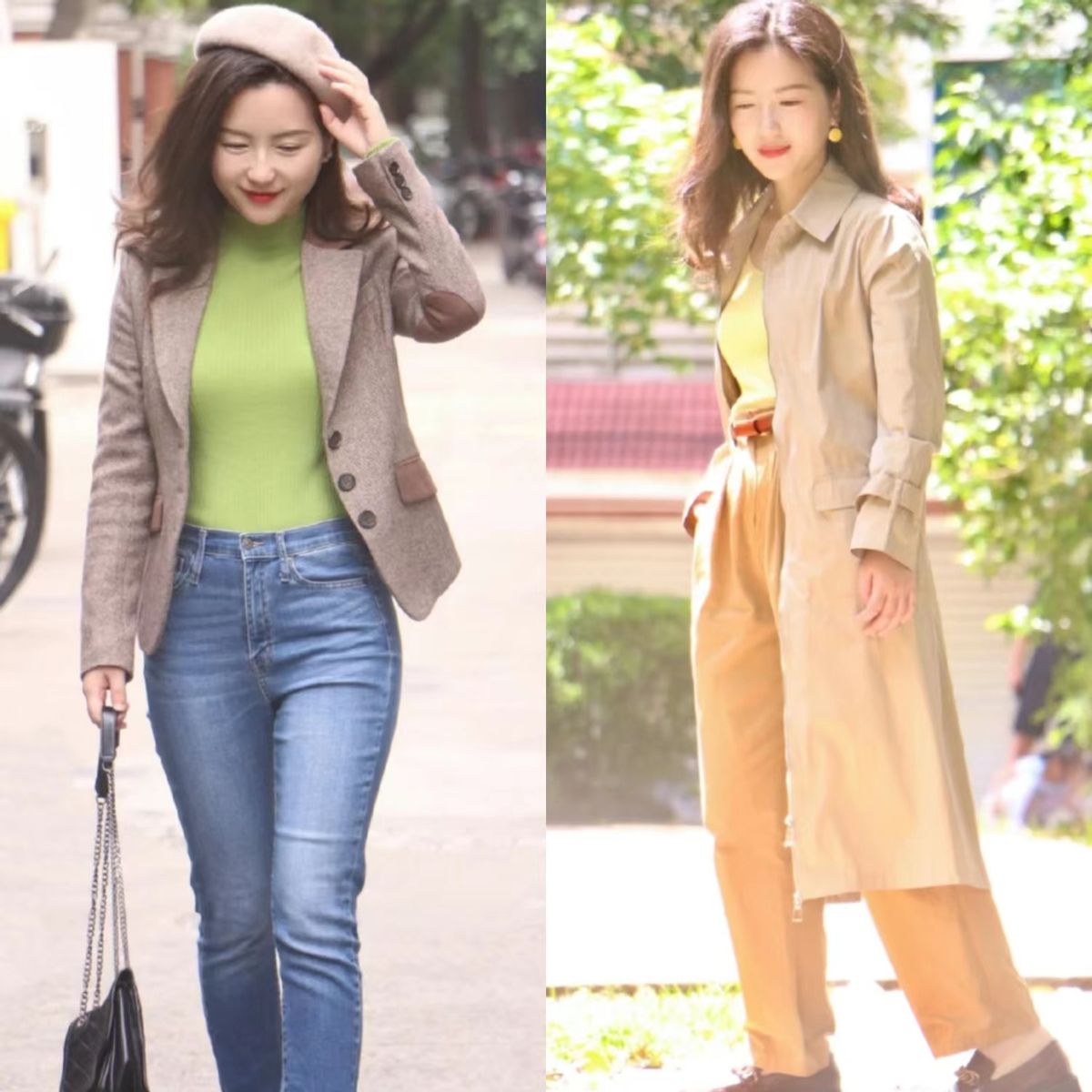 145-150矮个子牛仔衬衫遮臀,矮个子梨形身材露腿穿搭