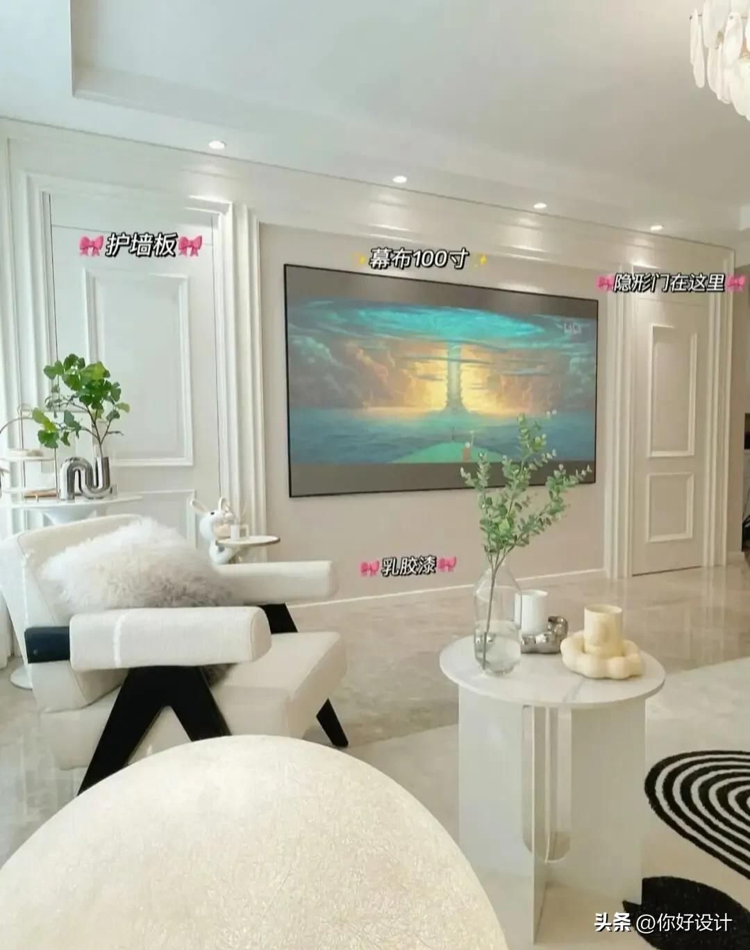电视背景墙隐形门一体效果,隐形门100寸电视背景墙2022新款